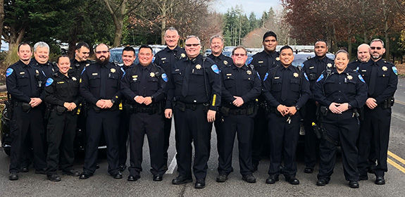 Tulalip Police Department of all officers in group photo mobile image.